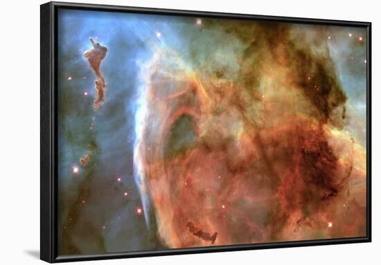 Light and Shadow in the Carina Nebula Space Photo Art Poster Print-null-Framed Poster