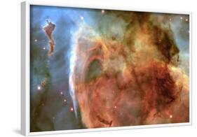 Light and Shadow in the Carina Nebula Space Photo Art Poster Print-null-Framed Poster