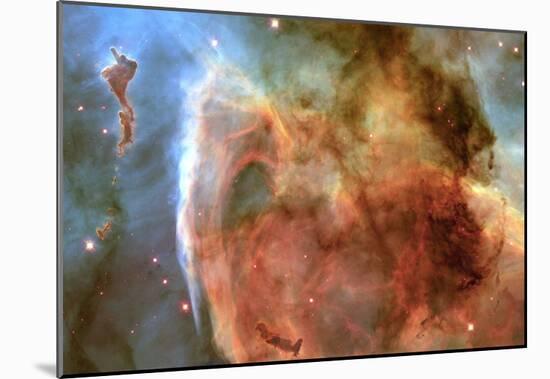 Light and Shadow in the Carina Nebula Space Photo Art Poster Print-null-Mounted Poster