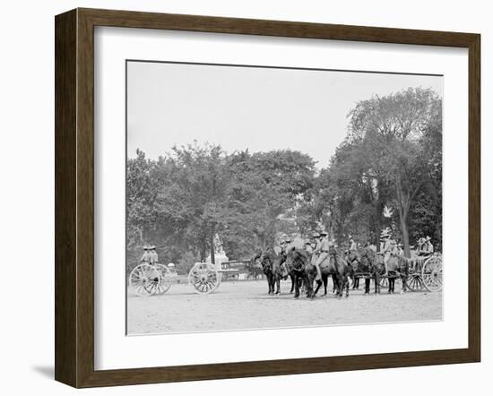 Light Artillery Drill, Horse Battery, at Ease, United States Military Academy, West Point, N.Y.-null-Framed Photo