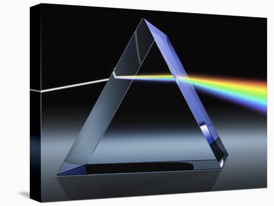 Light Beam Through Glass Prism-Matthias Kulka-Stretched Canvas