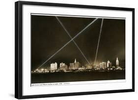 Light Beams and the Miami Skyline at Night, 1926-null-Framed Photographic Print