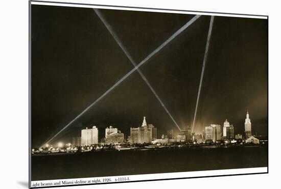 Light Beams and the Miami Skyline at Night, 1926-null-Mounted Photographic Print