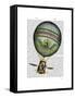 Light Blue Hot Air Balloon-Fab Funky-Framed Stretched Canvas