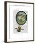 Light Blue Hot Air Balloon-Fab Funky-Framed Art Print