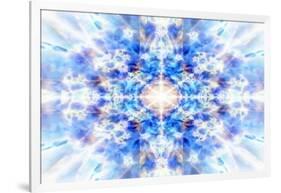 Light Blue Kaleidoscope Background-Steve18-Framed Art Print