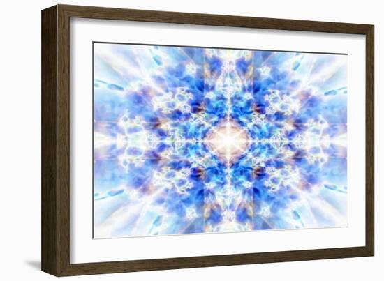 Light Blue Kaleidoscope Background-Steve18-Framed Art Print