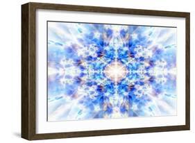 Light Blue Kaleidoscope Background-Steve18-Framed Art Print