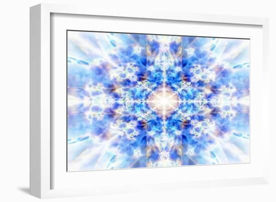 Light Blue Kaleidoscope Background-Steve18-Framed Art Print