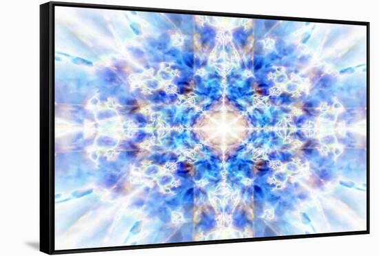 Light Blue Kaleidoscope Background-Steve18-Framed Stretched Canvas