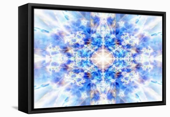 Light Blue Kaleidoscope Background-Steve18-Framed Stretched Canvas