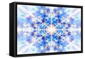 Light Blue Kaleidoscope Background-Steve18-Framed Stretched Canvas