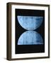 Light Blue on Black Half Circles-Eline Isaksen-Framed Art Print