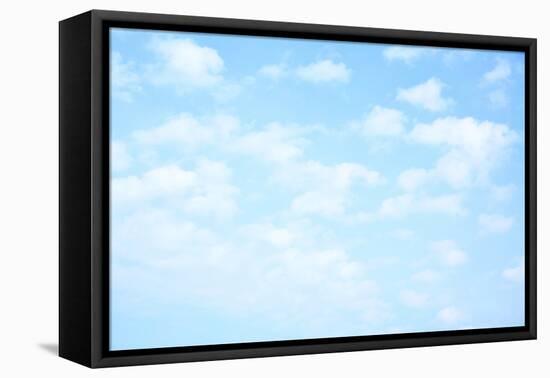 Light Blue Sky with Clouds, May Be Used as Background-Zoom-zoom-Framed Stretched Canvas