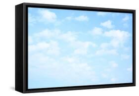 Light Blue Sky with Clouds, May Be Used as Background-Zoom-zoom-Framed Stretched Canvas