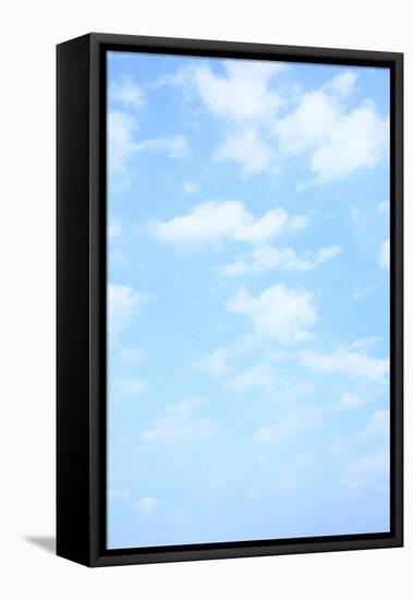 Light Blue Spring Sky with Clouds, May Be Used as Background-Zoom-zoom-Framed Stretched Canvas