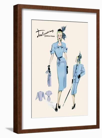 Light Blue Suit with Buttons-null-Framed Art Print