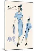 Light Blue Suit with Buttons-null-Mounted Art Print