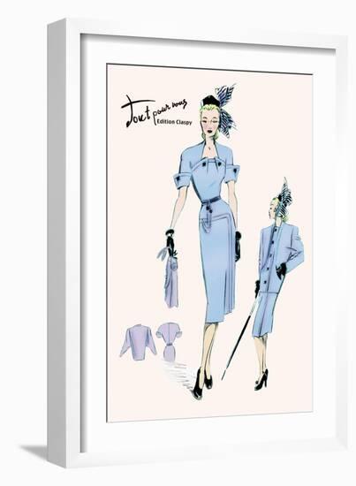 Light Blue Suit with Buttons-null-Framed Art Print