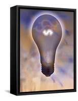 Light Bulb and Dollar Sign-null-Framed Stretched Canvas