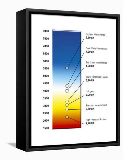 Light Bulb Colour Temperature Spectrum-Henning Dalhoff-Framed Stretched Canvas