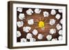 Light Bulb Symbol on Desk with Many Paper Balls-Stockphoto-Graf-Framed Art Print