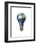 Light Bulb with Planet Earth Inside Glass, Africa and Europe View-null-Framed Art Print