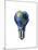 Light Bulb with Planet Earth Inside Glass, Americas View-null-Mounted Art Print