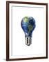 Light Bulb with Planet Earth Inside Glass, Americas View-null-Framed Art Print