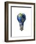 Light Bulb with Planet Earth Inside Glass, Americas View-null-Framed Art Print