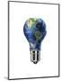 Light Bulb with Planet Earth Inside Glass, Americas View-null-Mounted Art Print