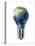 Light Bulb with Planet Earth Inside Glass, Asia View-null-Stretched Canvas