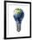 Light Bulb with Planet Earth Inside Glass, Asia View-null-Framed Art Print