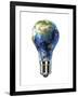 Light Bulb with Planet Earth Inside Glass, Asia View-null-Framed Art Print