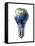 Light Bulb with Planet Earth Inside Glass, Asia View-null-Framed Stretched Canvas