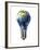 Light Bulb with Planet Earth Inside Glass, Asia View-null-Framed Art Print