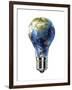 Light Bulb with Planet Earth Inside Glass, Asia View-null-Framed Art Print