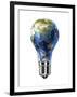 Light Bulb with Planet Earth Inside Glass, Asia View-null-Framed Art Print