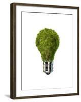 Light Bulb with Tree Inside Glass, Isolated on White Background-null-Framed Art Print