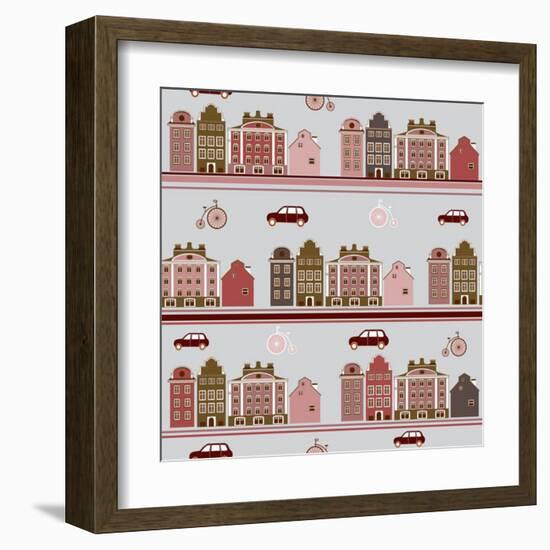 Light City Pattern-Yuyula-Framed Art Print