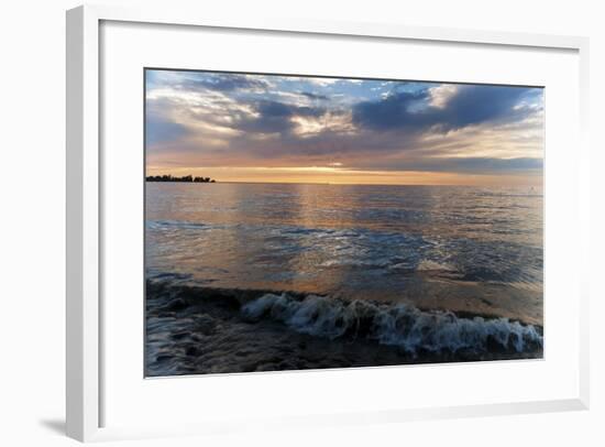 Light Clouds Sunset And Crashing Waves-Anthony Paladino-Framed Giclee Print