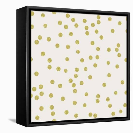 Light Cream Golden Round Confetti-Tina Lavoie-Framed Stretched Canvas