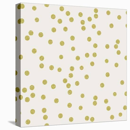 Light Cream Golden Round Confetti-Tina Lavoie-Stretched Canvas