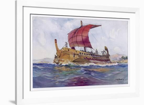 Light Fighting Ship from Classical Greece-Albert Sebille-Framed Premium Giclee Print