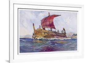 Light Fighting Ship from Classical Greece-Albert Sebille-Framed Premium Giclee Print