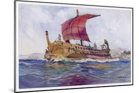 Light Fighting Ship from Classical Greece-Albert Sebille-Mounted Art Print