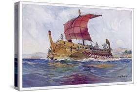 Light Fighting Ship from Classical Greece-Albert Sebille-Stretched Canvas