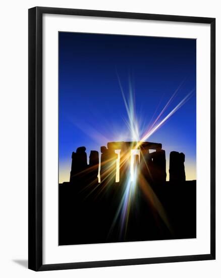 Light Flares At Stonehenge, Artwork-Victor Habbick-Framed Photographic Print