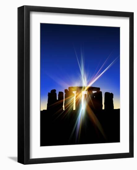 Light Flares At Stonehenge, Artwork-Victor Habbick-Framed Photographic Print