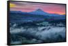 Light Fog at Sunrise from Jonsrud Point, Mount Hood Oregon-Vincent James-Framed Stretched Canvas